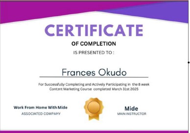 Content Marketing Bootcamp & Internship certificate thumbnail