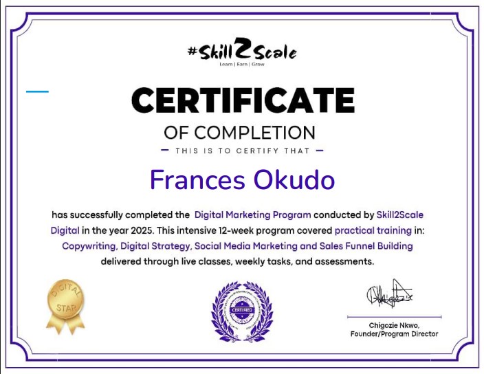 Digital Marketing Bootcamp and Internship certificate thumbnail